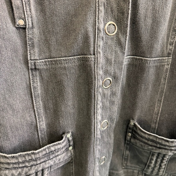 Coldwater Creek Faded Black Snap Button Down Denim Jean Jacket Size Large - Picture 6 of 13
